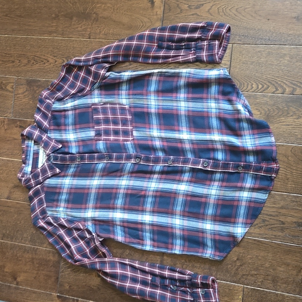 Abercrombie & Fitch Soft AF Collection Red and Blue Plaid Shirt M Womens EUC